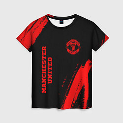 Футболка женская Manchester United - red gradient вертикально, цвет: 3D-принт