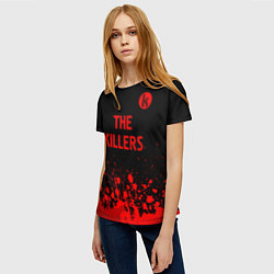 Футболка женская The Killers - red gradient посередине, цвет: 3D-принт — фото 2