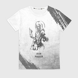 Футболка женская Iron Maiden - white gradient, цвет: 3D-принт
