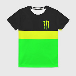 Женская футболка Monster energy полосы