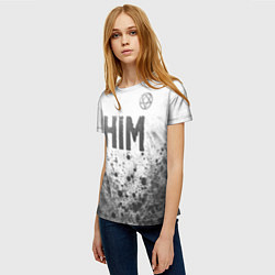 Футболка женская HIM - white gradient посередине, цвет: 3D-принт — фото 2