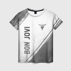 Футболка женская Bon Jovi - white gradient вертикально, цвет: 3D-принт