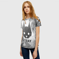 Футболка женская Stray - white gradient, цвет: 3D-принт — фото 2