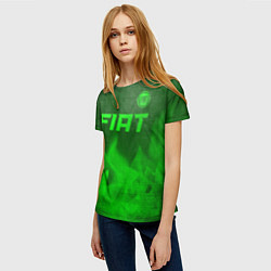 Футболка женская Fiat - green gradient посередине, цвет: 3D-принт — фото 2