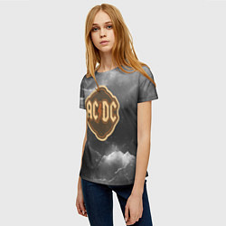 Футболка женская ACDC ретро логотип, цвет: 3D-принт — фото 2