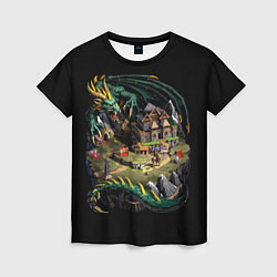 Футболка женская Зеленый дракон оплота - Герои Меча и Магии 3, цвет: 3D-принт