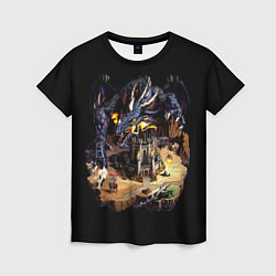 Футболка женская Черный дракон темницы - Герои Меча и Магии 3, цвет: 3D-принт