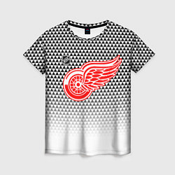 Женская футболка Детройт Ред Уингз - геометрический градиент
