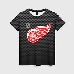 Футболка женская Детройт Ред Уингз - черные треугольники, цвет: 3D-принт