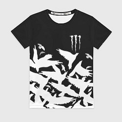 Женская футболка Monster energy crow