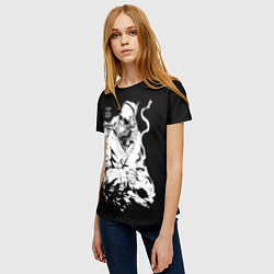 Футболка женская Скелет с кружкой, цвет: 3D-принт — фото 2