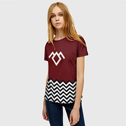 Футболка женская Твин Пикс - лого, цвет: 3D-принт — фото 2