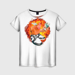 Футболка женская Петух на дрипе - swag chiken money meme, цвет: 3D-принт