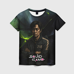 Футболка женская Игра в кальмара - игрок 218 скрещивает руки, цвет: 3D-принт