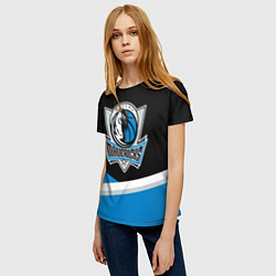 Футболка женская Даллас Маверикс - линии, цвет: 3D-принт — фото 2