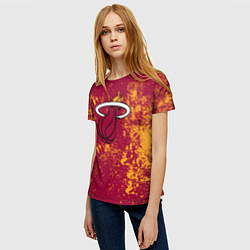 Футболка женская Майами Хит - брызги красок, цвет: 3D-принт — фото 2