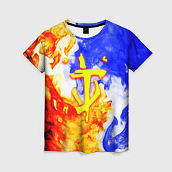 Женская футболка Doom битва огня