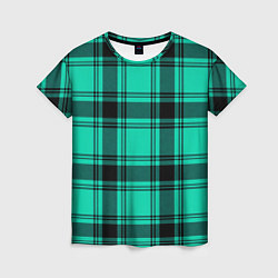 Женская футболка Checkered turquoise