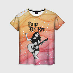 Женская футболка Lana Del Rey в образе гитаристки