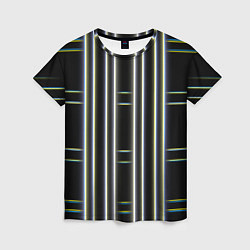 Женская футболка Neon yellow blue white