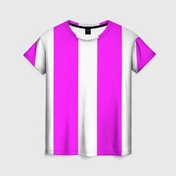 Женская футболка Color white pink line