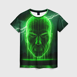 Женская футболка Неоновая голова