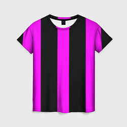 Футболка женская Color black pink lines, цвет: 3D-принт