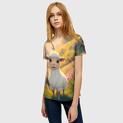 Футболка женская Забавный ягнёнок, цвет: 3D-принт — фото 2