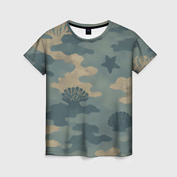 Футболка женская Подводный текстурный камуфляж, цвет: 3D-принт