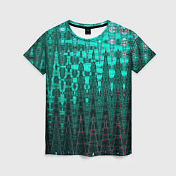 Футболка женская Нефритовый зелёный абстракция, цвет: 3D-принт