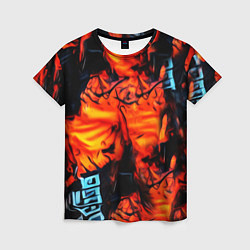 Футболка женская Абстрактная текстура рыжего пламени, цвет: 3D-принт