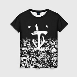 Женская футболка Doom черепа