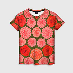 Футболка женская Цветочная поляна паттерн, цвет: 3D-принт