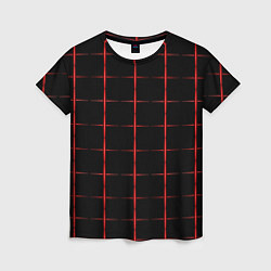 Женская футболка Color black red crosses
