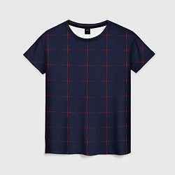 Футболка женская Color dark blue red crosses, цвет: 3D-принт