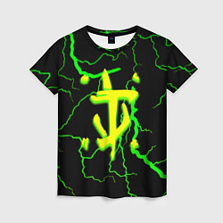 Женская футболка Doom кислотный шторм молнии