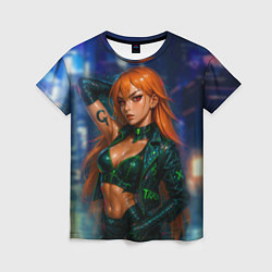 Футболка женская Нами киберпанк реализм, цвет: 3D-принт