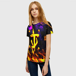 Футболка женская Doom огненный стиль, цвет: 3D-принт — фото 2