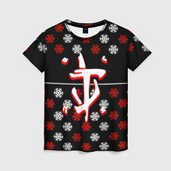 Женская футболка Doom winter pattern steel