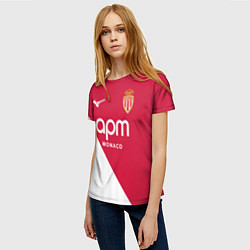 Футболка женская Головин домашняя форма Монако 2025 2026, цвет: 3D-принт — фото 2