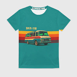 Футболка женская Ретро автобус ЗИЛ-118 поп-арт, цвет: 3D-принт