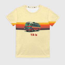 Футболка женская Ретро автобус ТА-6 поп-арт, цвет: 3D-принт