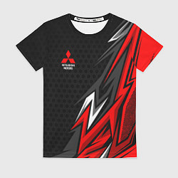 Женская футболка Митсубиси - спортивный красный