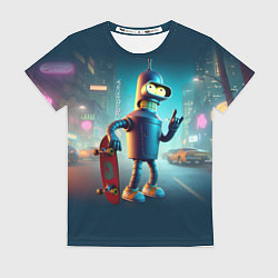 Футболка женская Сынишка Бендера крутой скейтбордист, цвет: 3D-принт