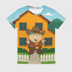 Футболка женская Эрик Картман ковбой, цвет: 3D-принт