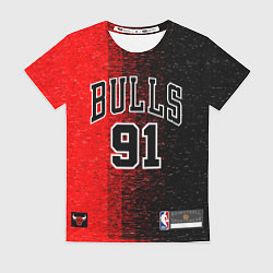Футболка женская NBA Bulls 91 Rodman, цвет: 3D-принт
