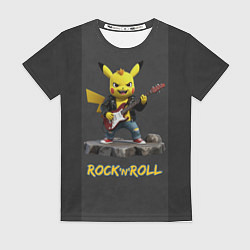 Футболка женская Пикачу - рокнролл, цвет: 3D-принт