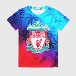 Футболка женская Liverpool неоновые тропики, цвет: 3D-принт