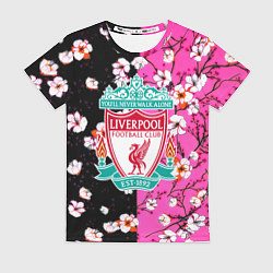 Футболка женская Liverpool весенние цветы, цвет: 3D-принт