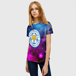 Футболка женская Лестер сити космос, цвет: 3D-принт — фото 2